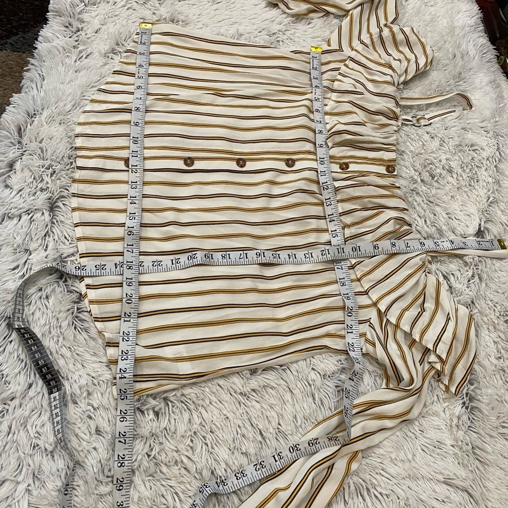 Maurices Striped Ruffle Button-Front Off-Shoulder Top NWT Size Small - Picture 10 of 12